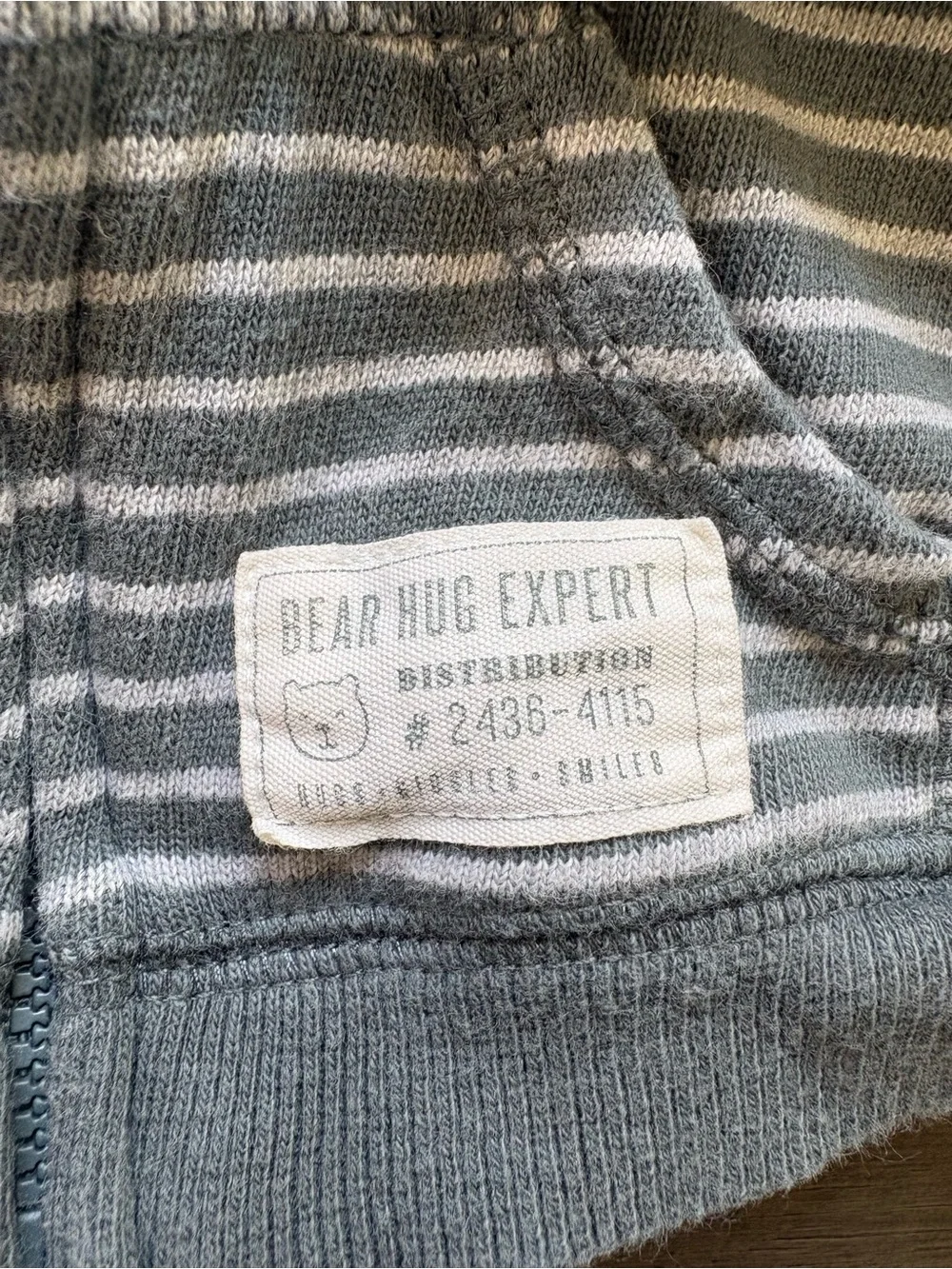 Carter's Gray Striped Hooded Baby Jacket Set - Zip Front- 3m